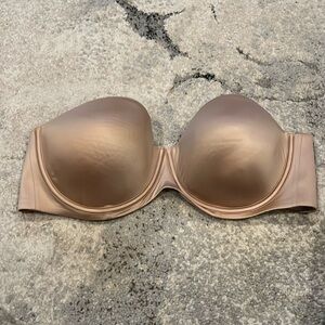 Soma strapless bra in tan with removable straps.
